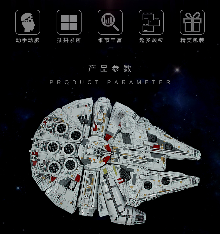兼容乐高星球大战8499豪华版千年隼号帝国歼星舰男孩拼装积木 2019