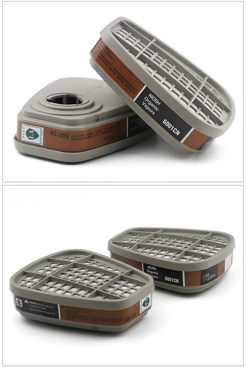 《6001滤毒盒过滤碳盒6200防毒面具5n11滤棉配件喷漆面罩活性炭盒