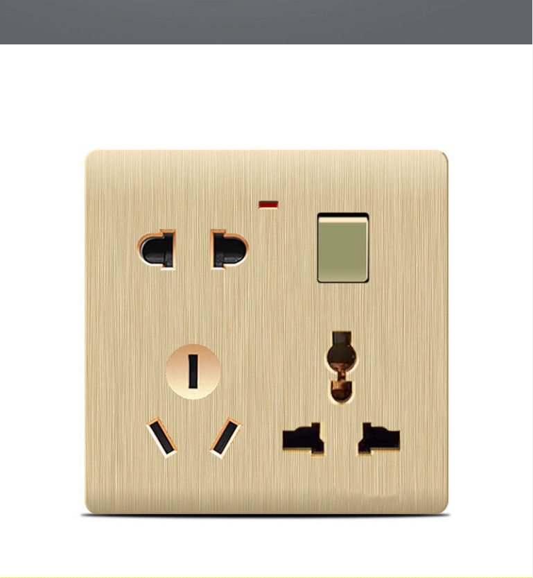 暗装一开八孔插座16a10a通用86型开关插座面板多孔电源家用套装 敬平