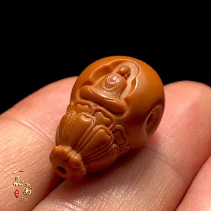 橄榄核三通佛头吊坠挂件雕刻无相佛单籽核雕单颗手串配饰文玩配珠橄榄