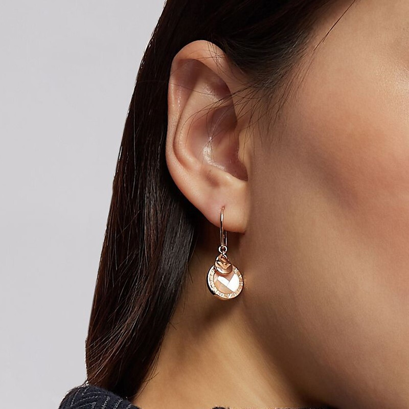 emporioarmani阿玛尼女士耳钉时尚玫瑰金女士925银耳坠银质饰品耳环eg