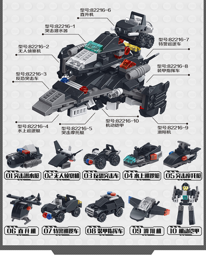 稚气熊(zhiqixiong)积木82203 儿童拼装玩具小孩子男7幼儿园4智力拼图