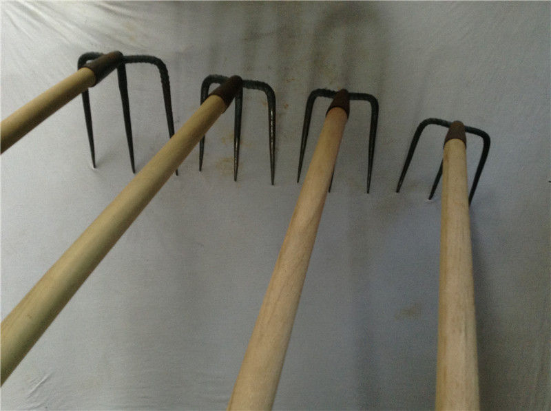 敬平(jing ping)农具 jing ping园艺农具抓钩木柄锄头三齿钉耙菜园开