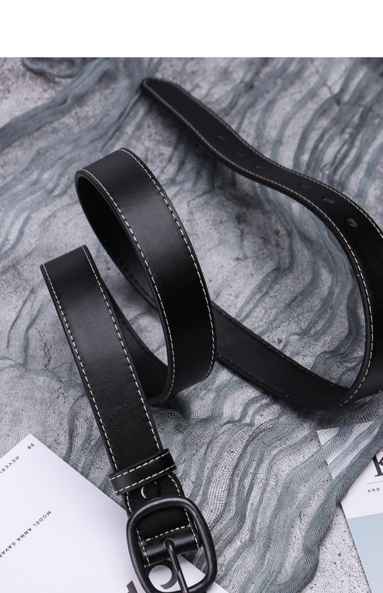 newlake女士皮带牛仔裤带夏天简约百搭ins潮女生港味黑色bf腰带韩版