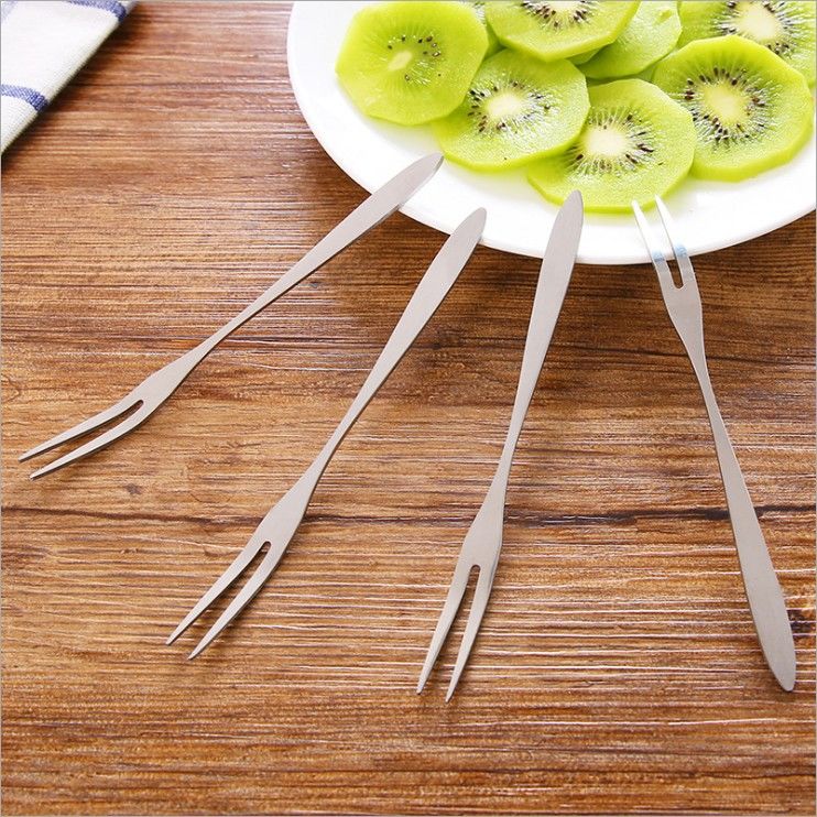水果叉餐馆塑料水果叉创意家用一次水果二齿叉子月饼点心叉水果叉