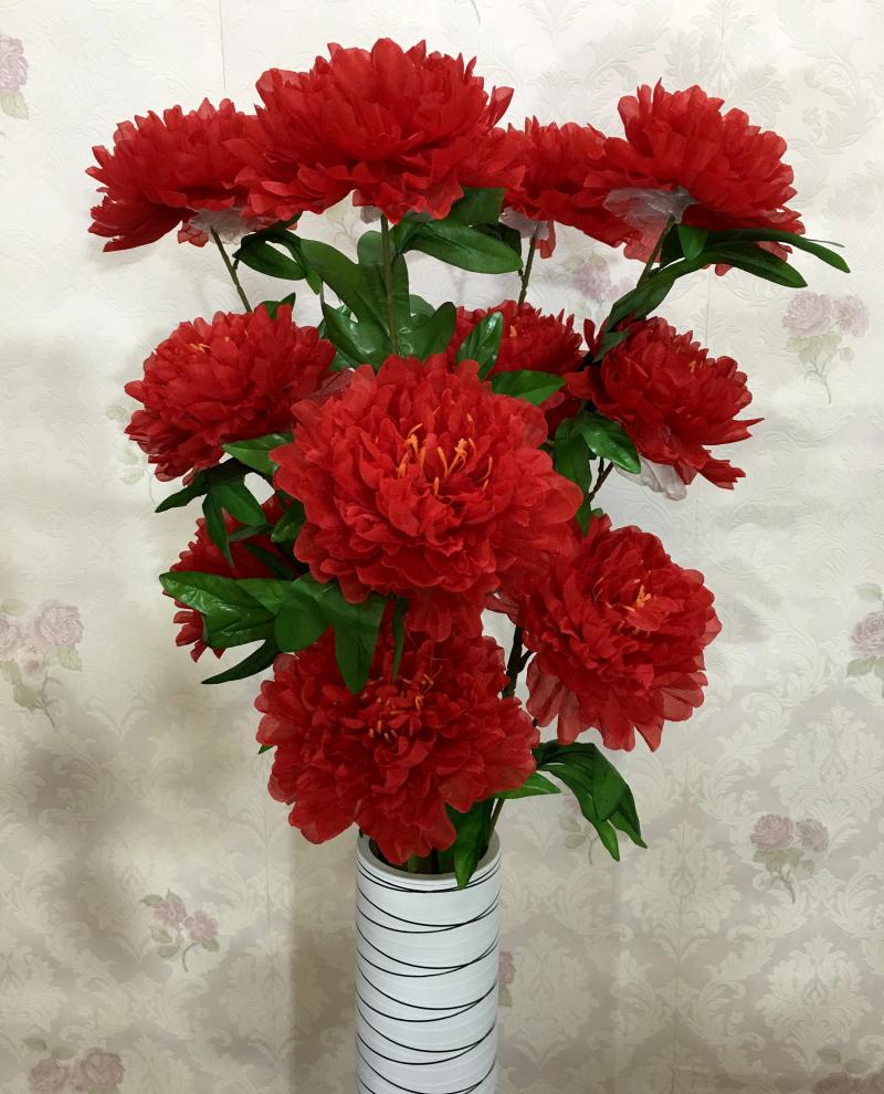 仿真牡丹花束落地客厅室内装饰品摆设件塑料绢花干花假花套装花艺