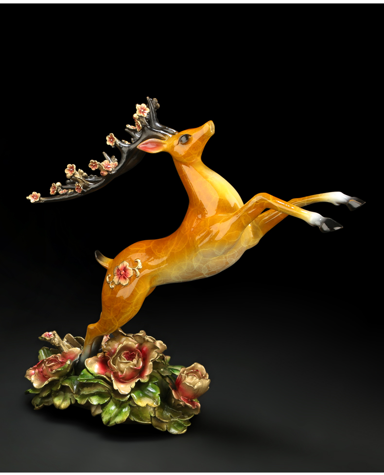 慕洛奇一路富贵全铜梅花鹿摆件装饰工艺品店铺开业创意礼品招财客厅