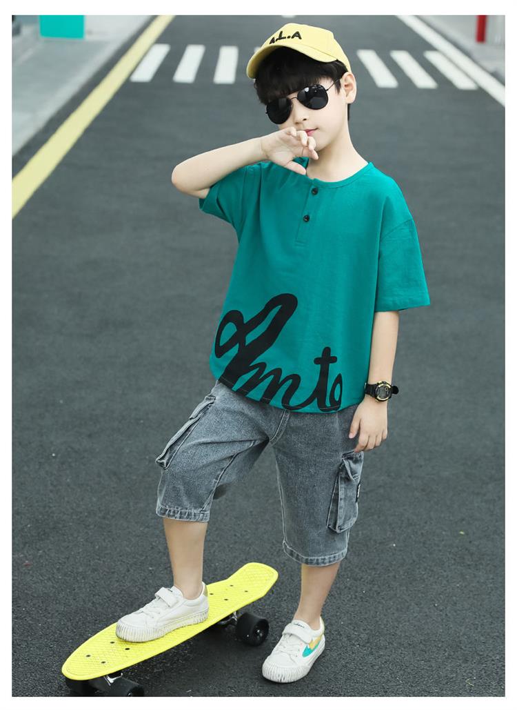 儿童装男童夏装套装2021新款5帅气7夏季8小男孩9衣服10两件套12岁