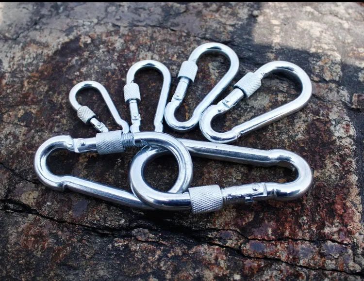 登山扣钥匙扣不生锈弹簧扣安全保险扣狗扣狗链扣1个带锁5号扣