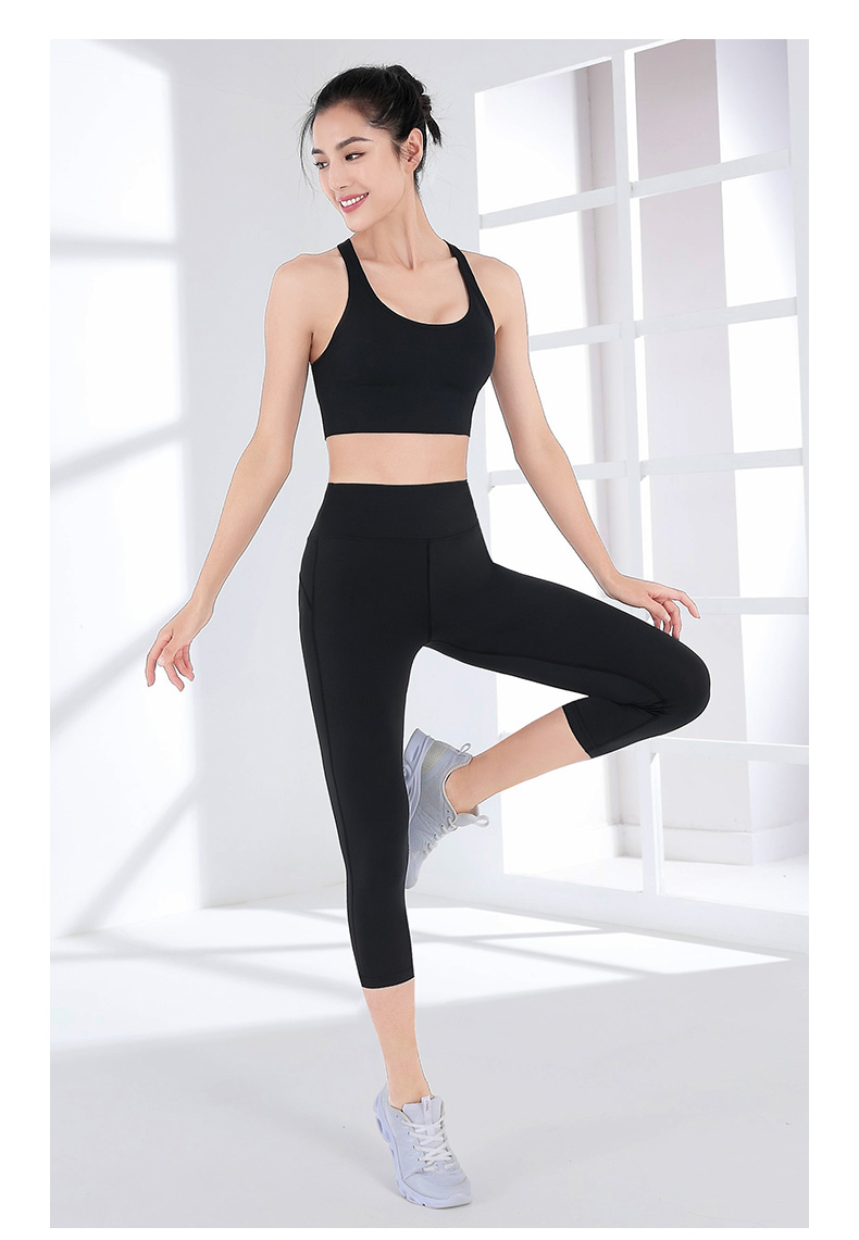 骆驼(camel)瑜伽服 骆驼camel瑜伽裤女九分裤薄款健身裤跑步紧身裤