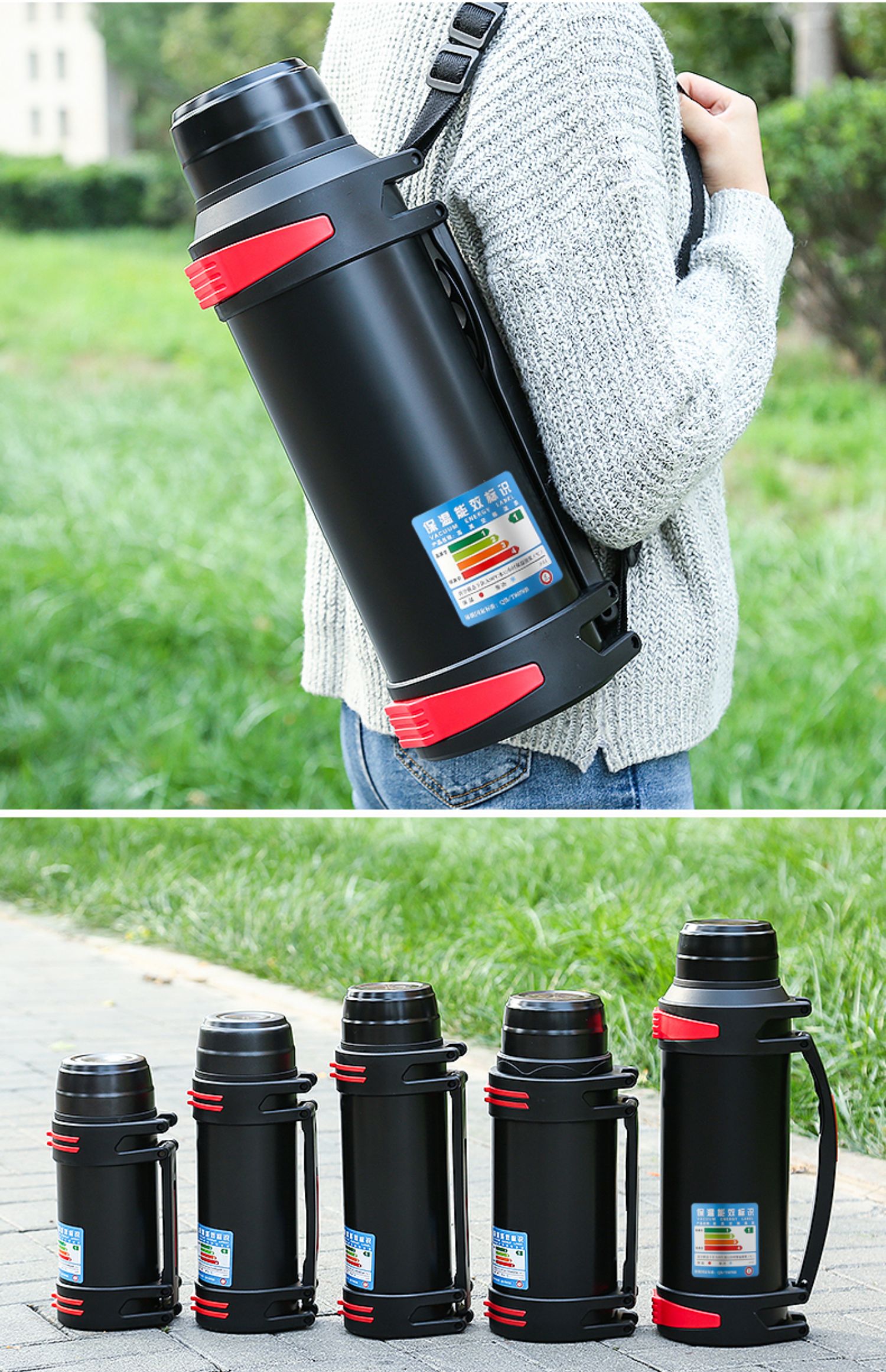 优选好货保温水壶4升超大不锈钢保温杯大容量便携旅行瓶车载2l保温壶