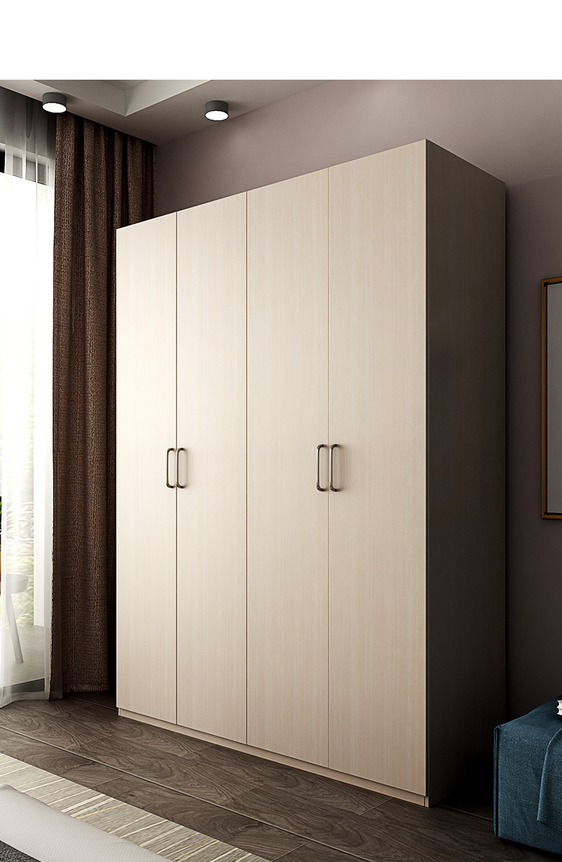 双虎家私北欧风格四门衣橱大容量简约现代卧室衣柜经济型柜子16s1