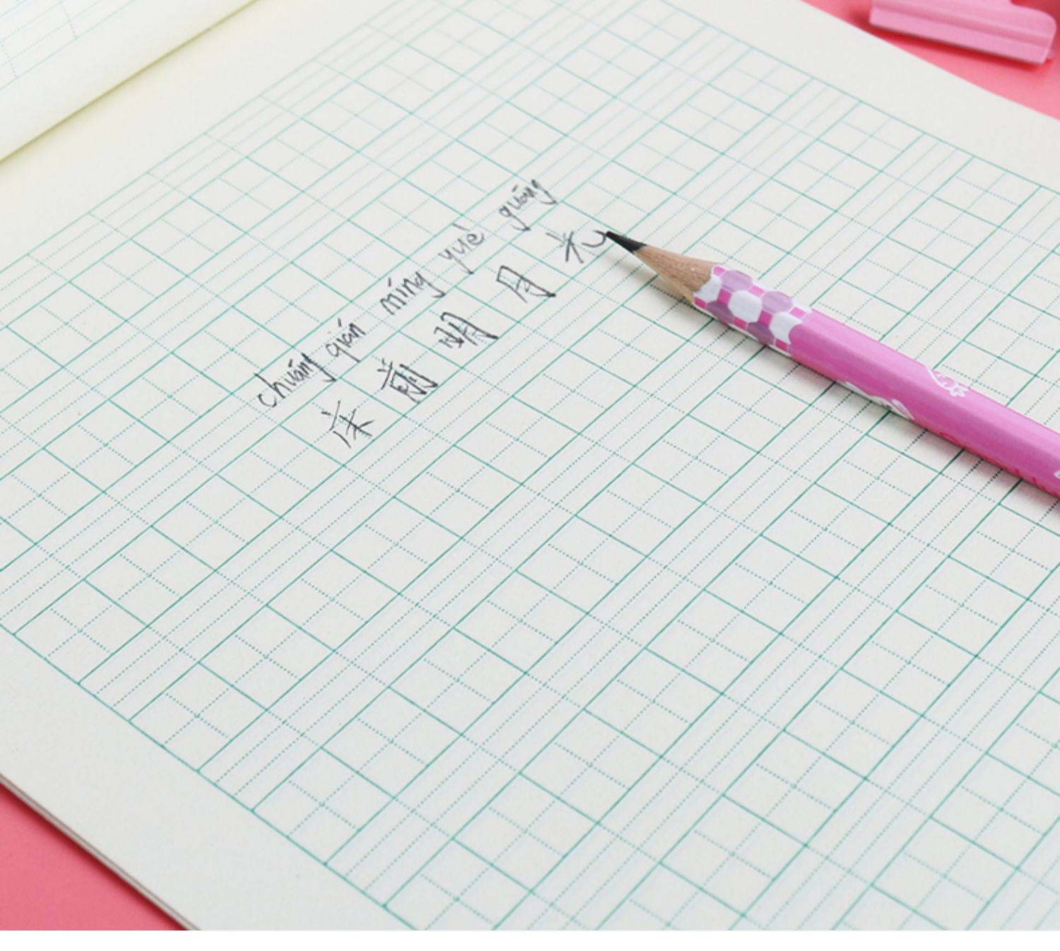 绿彩虹光中小学生16k双面大作业本批发本子练字本学生写字本大田格本