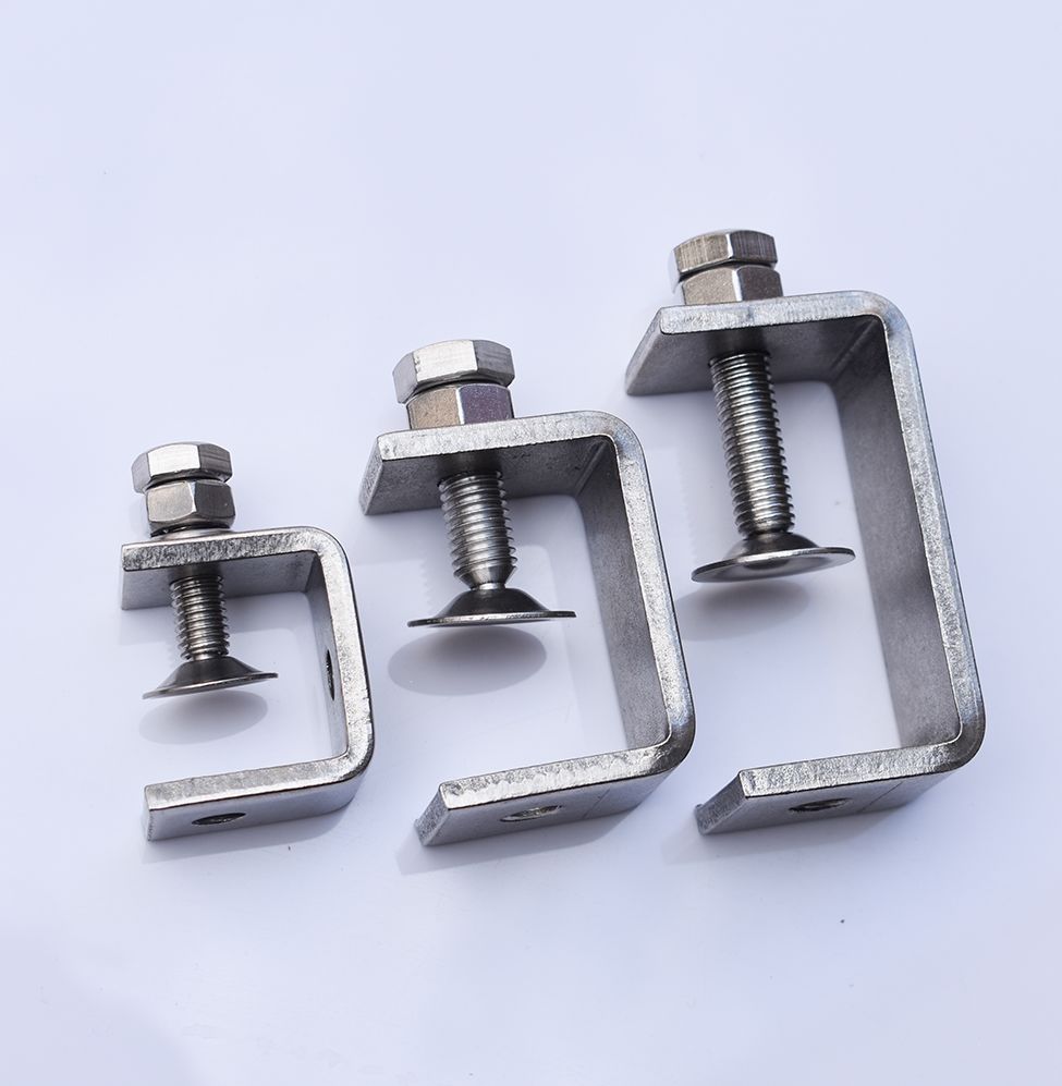 不锈钢304老虎夹卡夹钢梁夹子钢管方形夹c型夹u型夹卡箍抱箍开口30mma