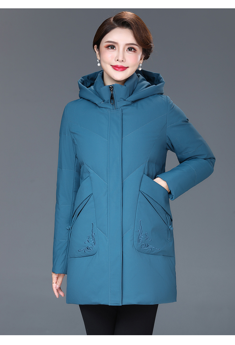 恒源祥女士羽绒服 恒源祥羽绒服女中长款2020冬季新款宽松加厚女装大
