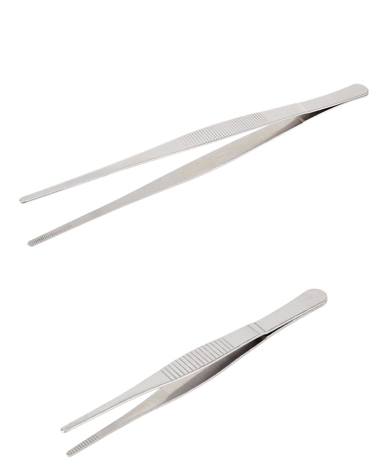 定做不锈钢防滑镊子有齿镊子圆头夹子镊子拔罐夹草药夹敷料防滑有齿