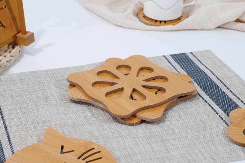 木质镂空创意隔热垫餐厅居家木质餐垫隔热防烫垫砂锅垫杯垫碗垫杯垫2