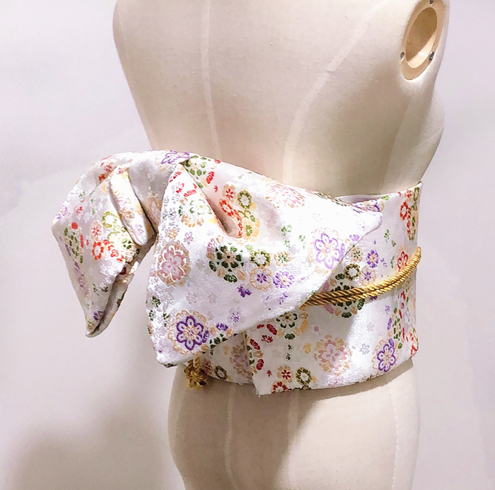 多色选择日本和服高级提花织锦蝴蝶结腰封正装和服腰带和服配件》无著