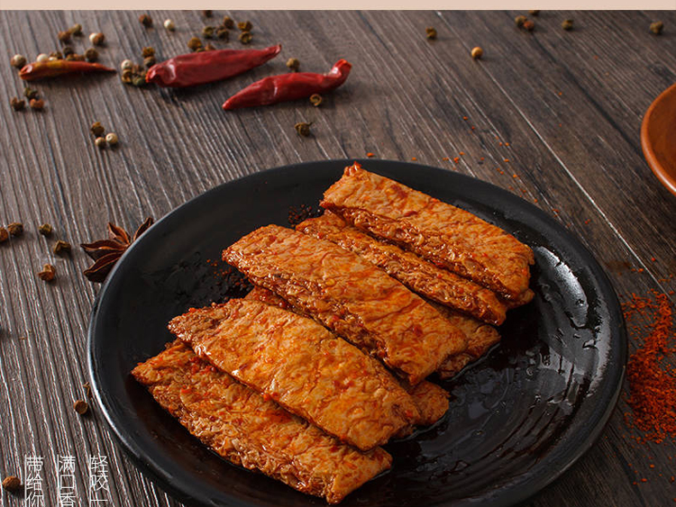 少年派手撕素肉湖南辣条素食豆干制品香辣味30包装好吃的宿舍零食小吃
