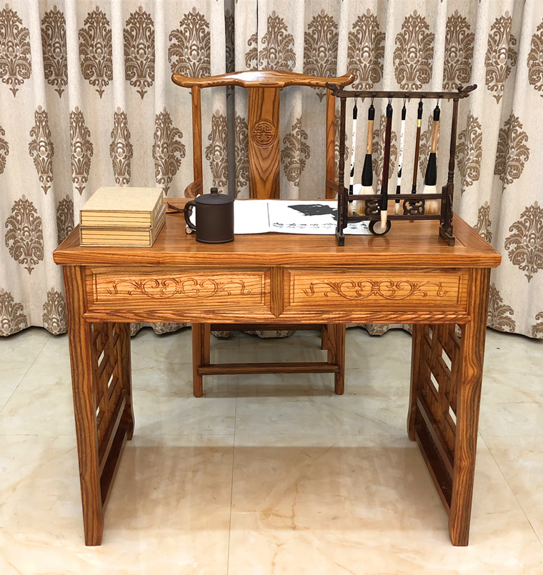 逸家伴侣实木小书桌中式书房书法桌榆木办公桌写字台中医馆看诊桌