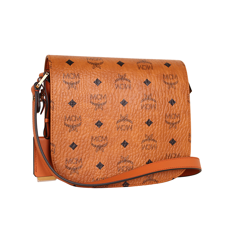 苏宁国际直营【直营】mcm 涂层帆布/涂层帆布配皮女士小猪包单肩包斜