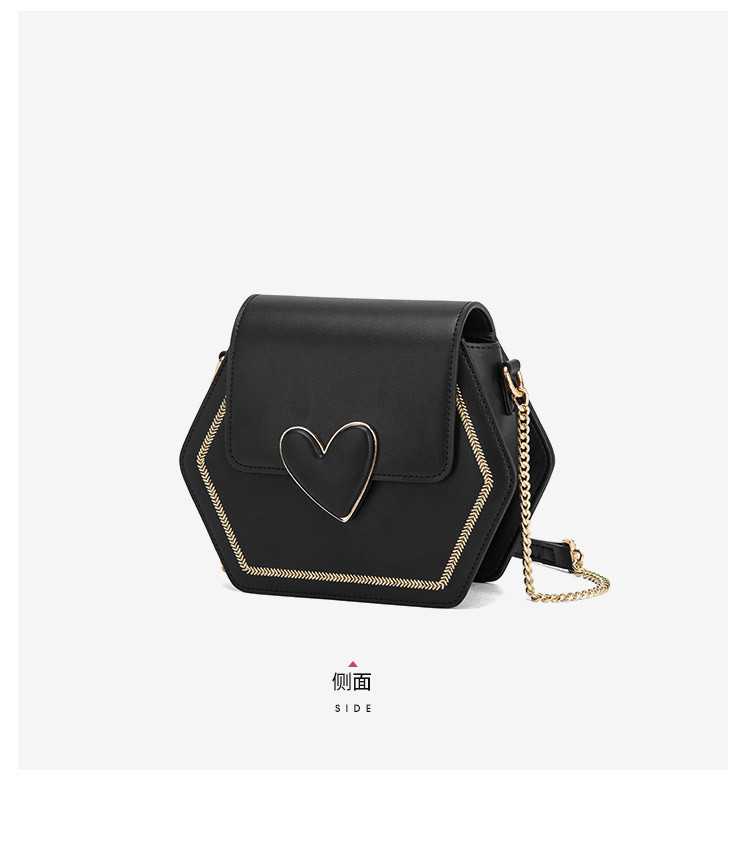 马克华菲真牛皮时尚优雅女包爱心包包单肩包链条包