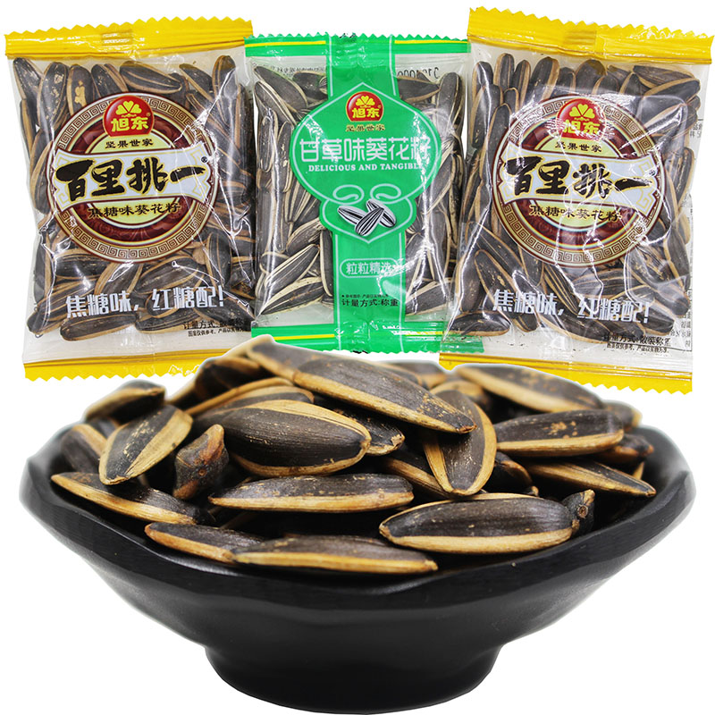 旭东瓜子百里挑一500g1000g焦糖味葵花籽甘草味小包装