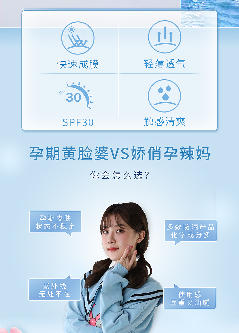 annunciation十月天使孕妇护肤品 孕妇防晒霜孕期专用防晒液spf38面部