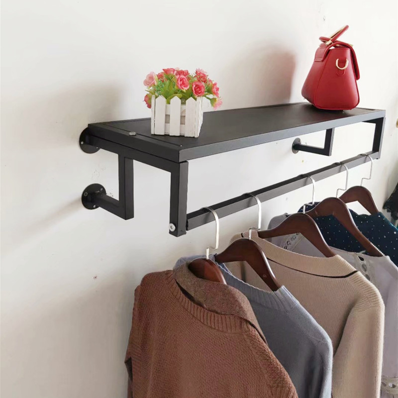 铁艺服装架服装店展示架上墙服装货架墙壁衣服架墙上挂衣架侧挂架金色