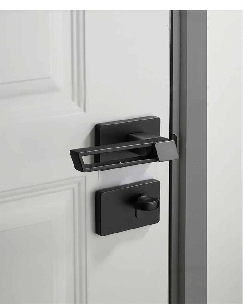 室内现代家黑色轻奢分体古达个性新中式套装简约卧室磁吸木门锁