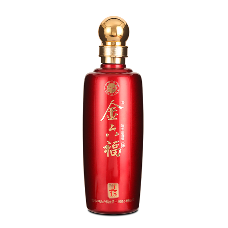 金六福d15浓香型白酒50度500ml2瓶礼盒装