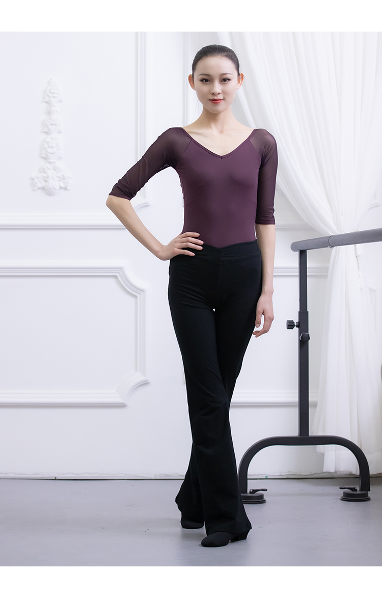 形体训练服女套装舞蹈连体练功服黑色礼仪培训模特走秀服装瑜伽裤