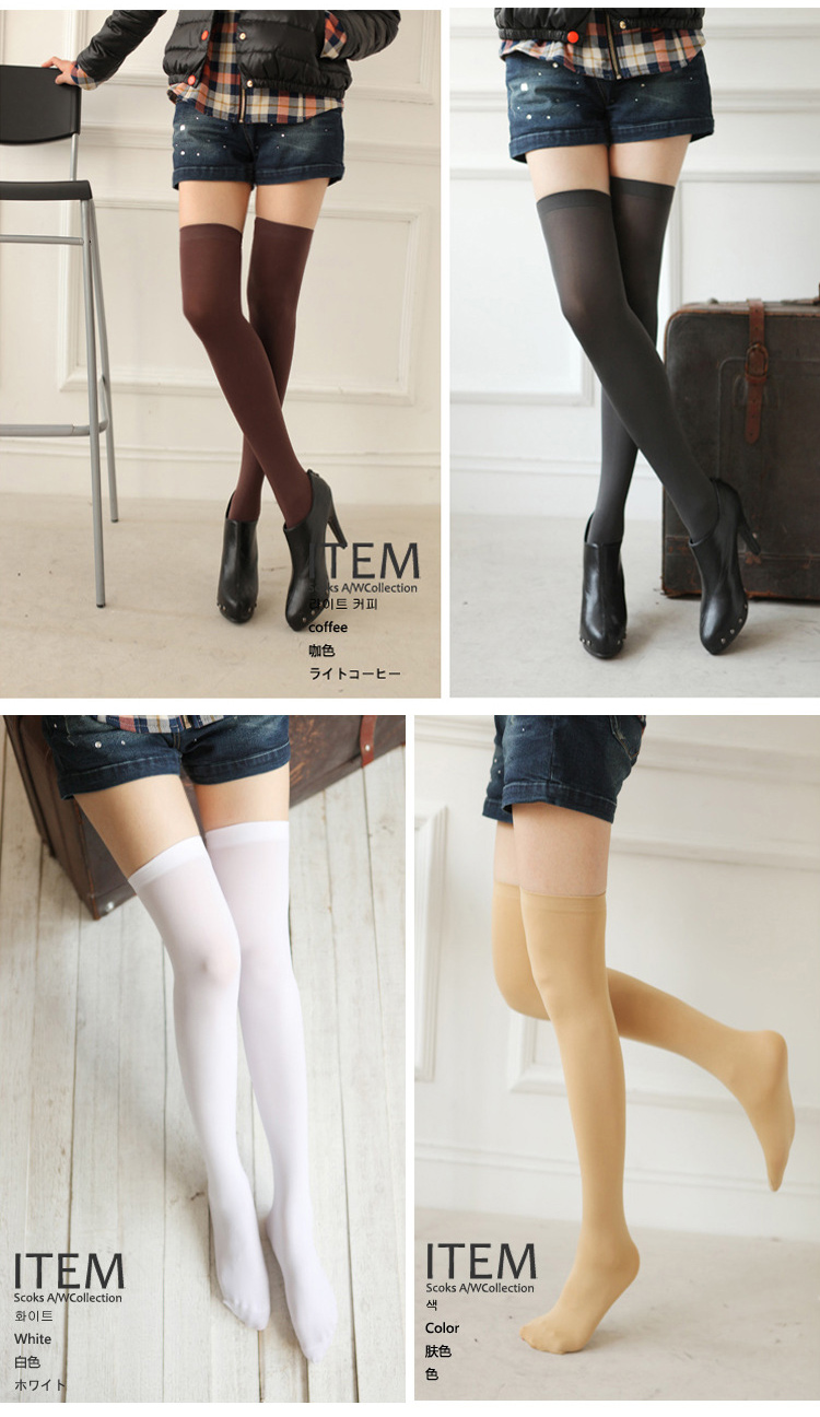 春夏日系防滑高筒袜子过膝袜女学生黑白色中筒袜长筒半截大腿