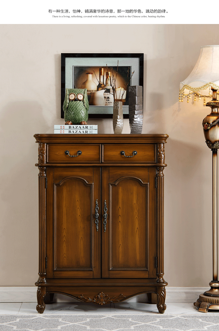 美式乡村鞋柜大容量复古多层四厅柜隔断三玄关柜多功能