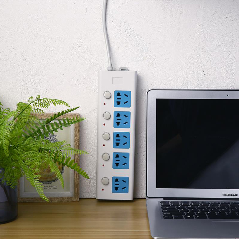 拳霸插座五位独立开关多开关插板插座插排接线板排插板25米