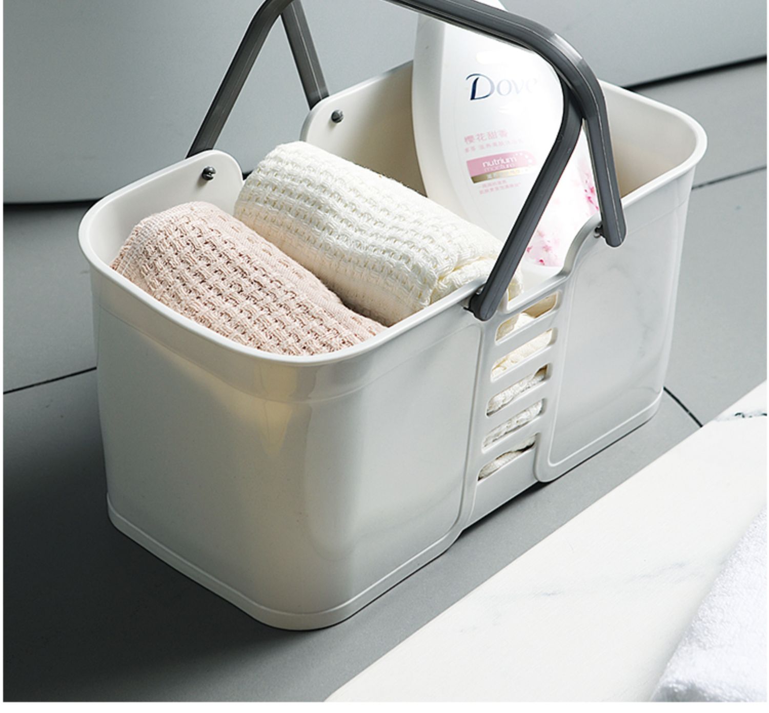 遇见宁物手提洗澡篮学生澡堂沐浴篮洗澡筐浴室宿舍洗漱篮子收纳框