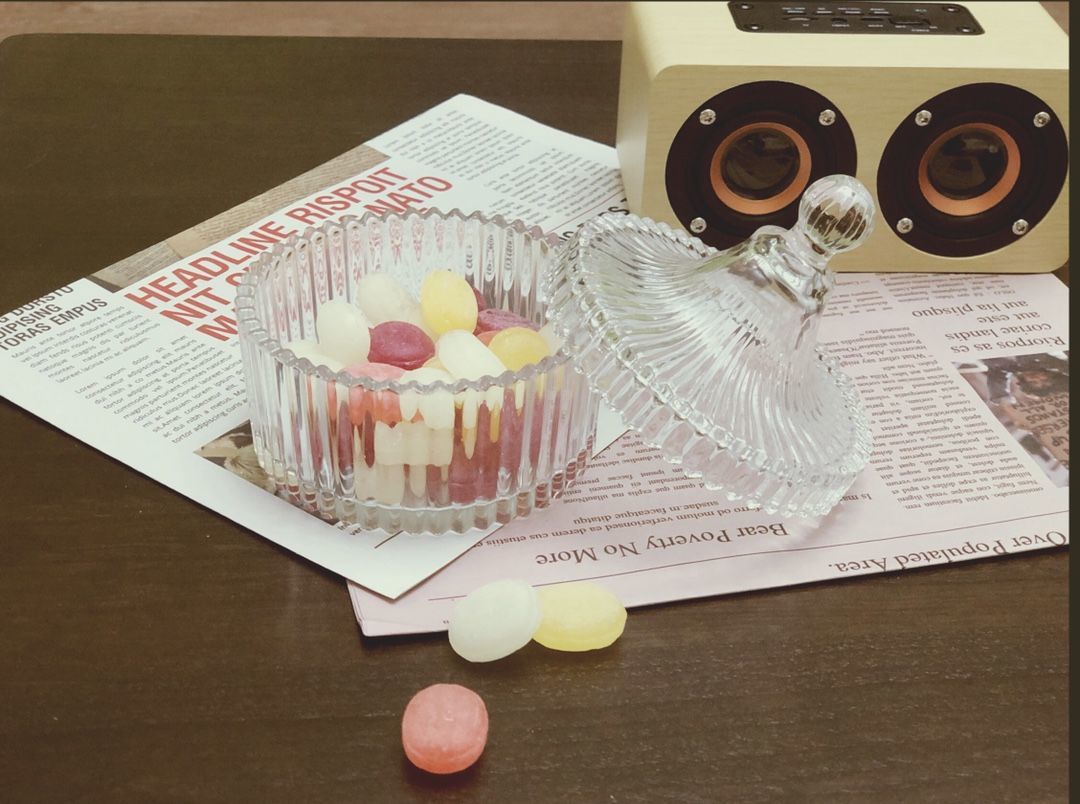 蒙古包方糖罐1个创意透明玻璃糖果罐带盖储存罐糖果盒饰品储物罐方糖