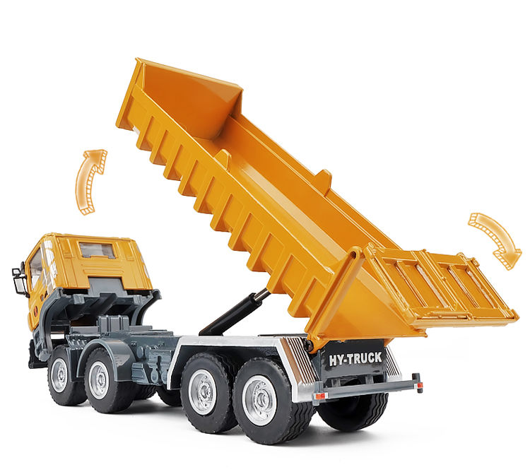 合金工地翻斗车玩具工程大卡车模型自卸车合金货车男孩儿童玩具车耐摔