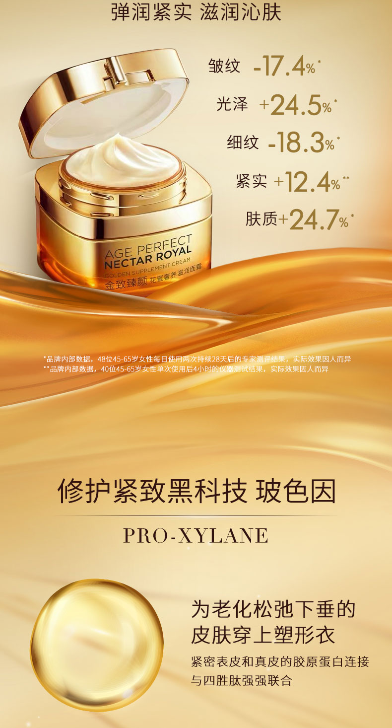 欧莱雅小蜜罐金致臻颜花蜜奢养面霜女补水保湿提拉紧致滋润淡纹面霜