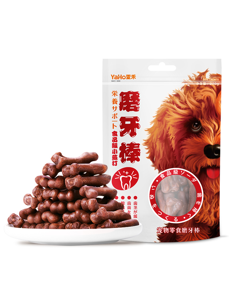 yaho亚禾狗狗洁齿磨牙棒麦动3洁齿磨牙棒混合味 9g*30支宠物狗咬胶成