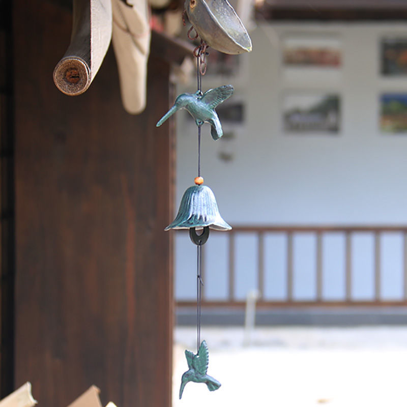 田园风铃蜂鸟铸铁风铃日本金属挂饰日式铁器铸铁南部风铃