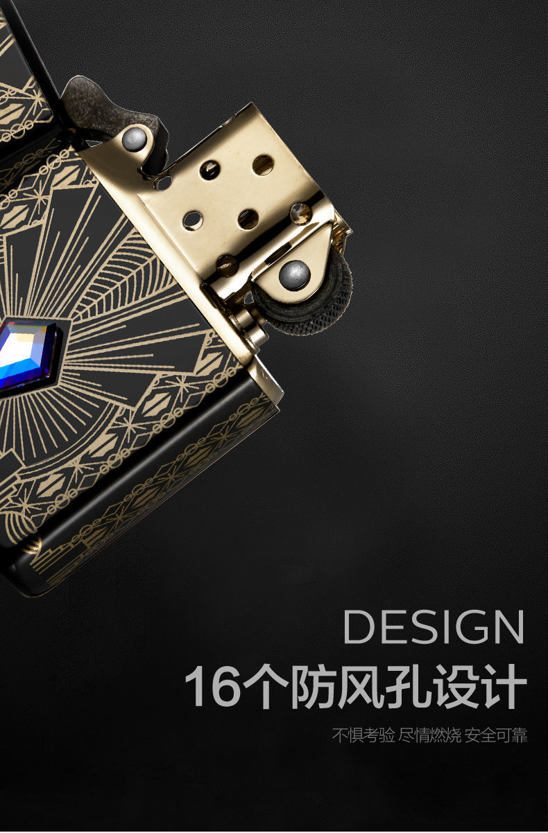 美国芝宝zippo收藏级限量版2021年度机金色世家洛世奇水晶镶嵌c21