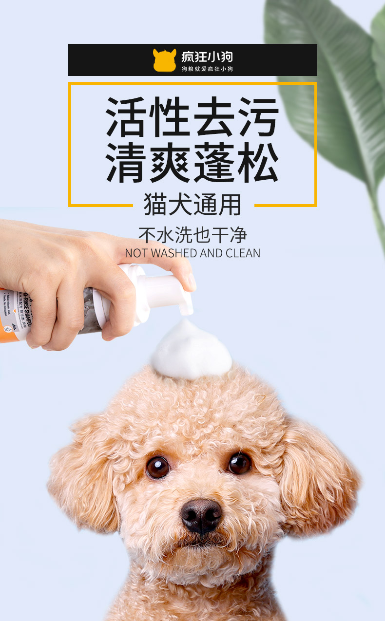 宠物干洗泡沫狗狗干洗粉幼犬免洗泡沫宠物猫咪泰迪洗澡沐浴露液用品