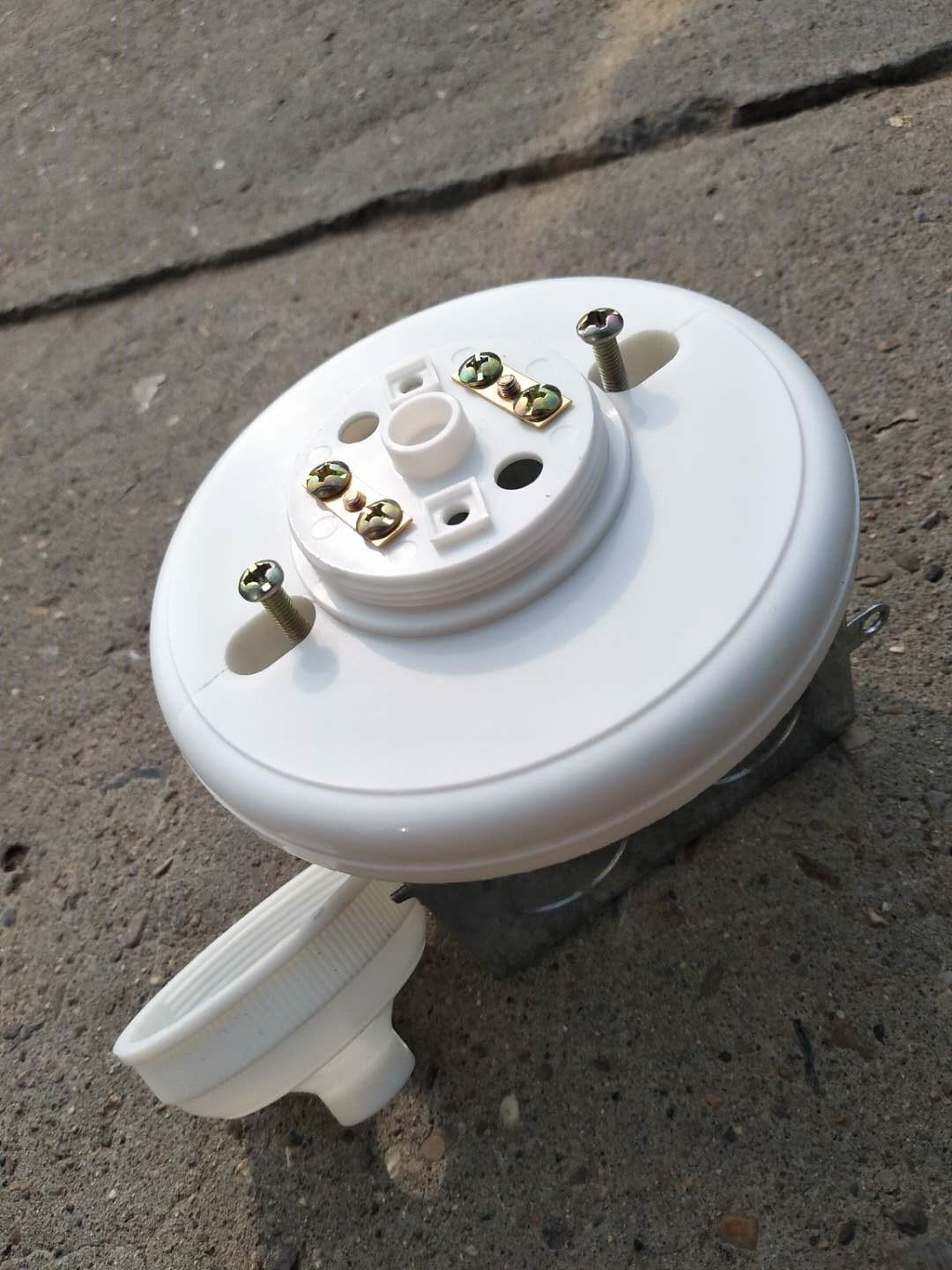 日光灯吊线盒单双管led荧光灯支架86型明装挂链吊灯底座塑料 1069b无