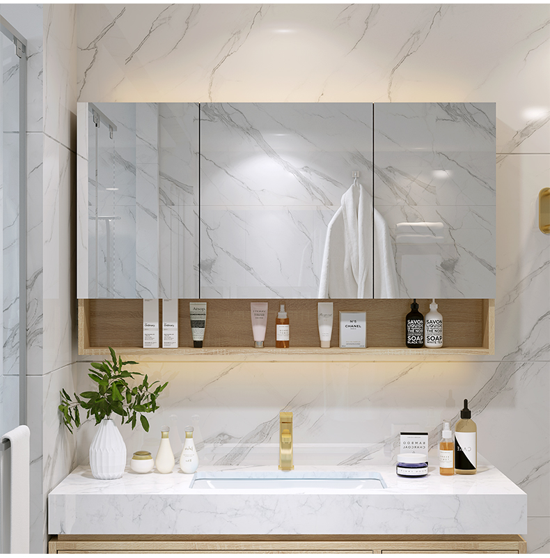 浴室镜柜挂墙式卫生间镜子带置物架浴室柜镜子厕所梳妆镜柜壁挂