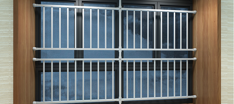 室内免打孔阳台儿童窗户防护栏飘窗隐形防盗窗家用高层防盗窗栏杆尺寸