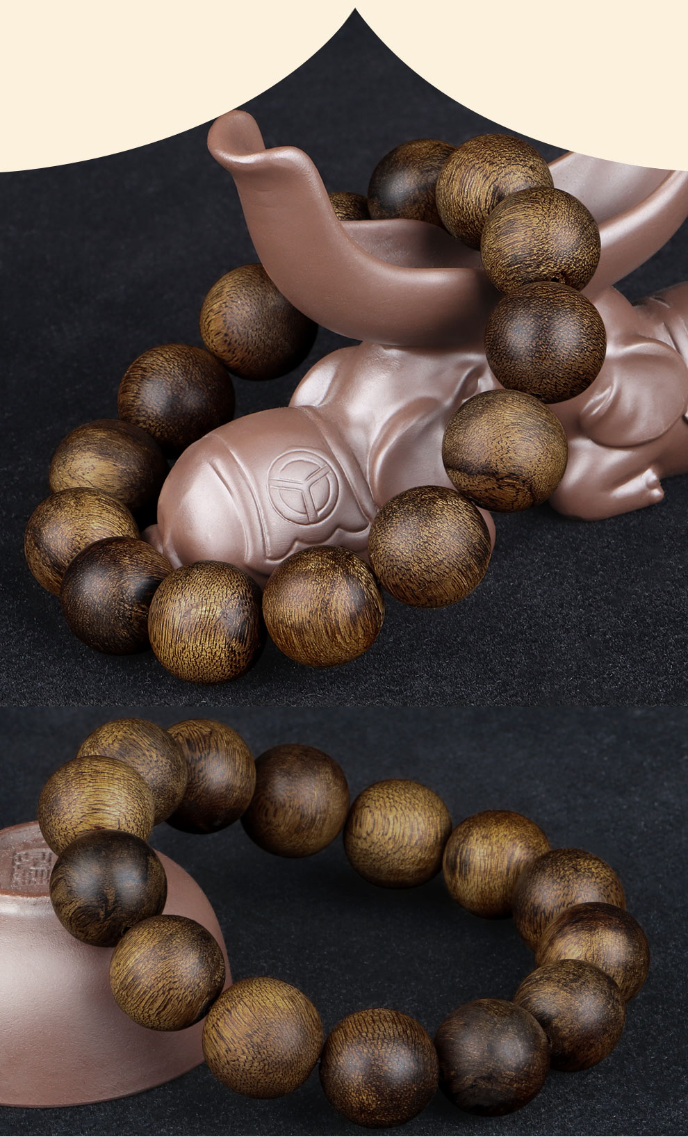 弥佑阁 孤品秒拍 收藏送礼 印尼加里曼丹沉香手串 龙鳞纹保真男士手链