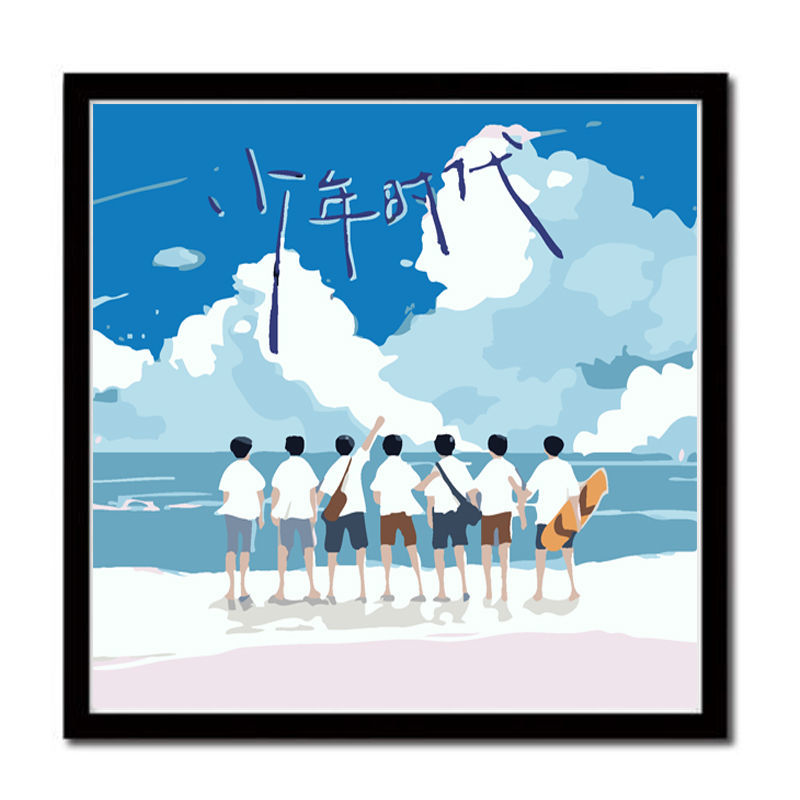 少年时代diy数字油画(for you)严浩翔人物明星填色手绘油彩装饰画