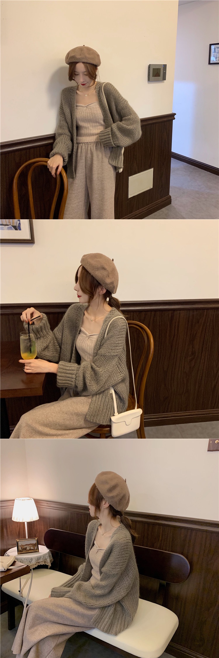 网红毛衣开衫外套女冬季2019新款韩版气质v领慵懒风宽松针织衫潮