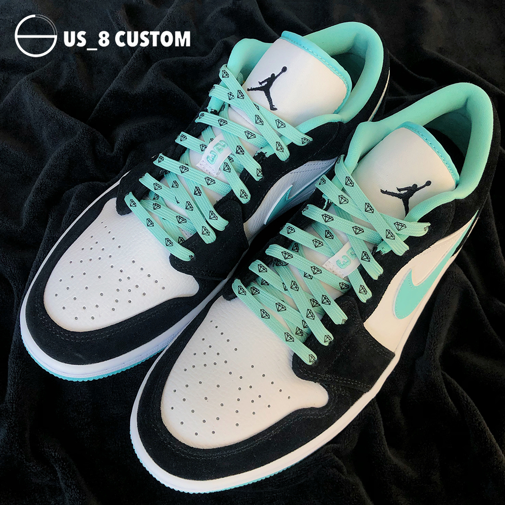 《us8球鞋aj1薄荷绿af1低帮郭艾伦蒂芙尼绿钻石湖蓝彩色拼接鞋带shx